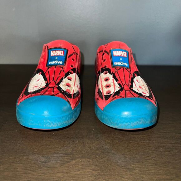 Native X Marvel SpiderMan Jefferson Little Kids 12c Slip On Shoe Red Blue - Picture 2 of 10